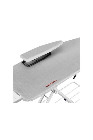 Saraylı Tamara Ütü Masası Isıya Dayanıklı Teflon Kumaş, Elektrostatik Boyalı Monoblok Tabla, 42x125 Cm Desenli Yüzey Gri
