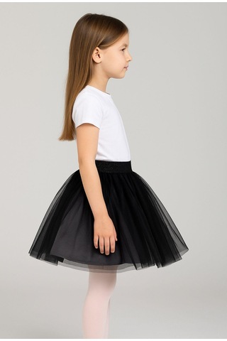 Gala Kız Çocuk Beli Lastikli Tütülü Etek Siyah