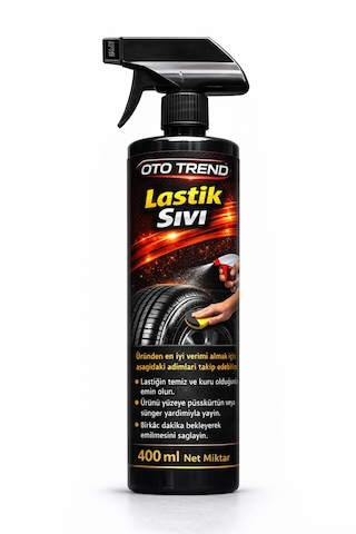 Oto Trend Lastik Sıvı 400 Ml Lastik Parlatıcı Ve Koruyucu Sprey, Uzun Süreli Siyah Parlaklık 0