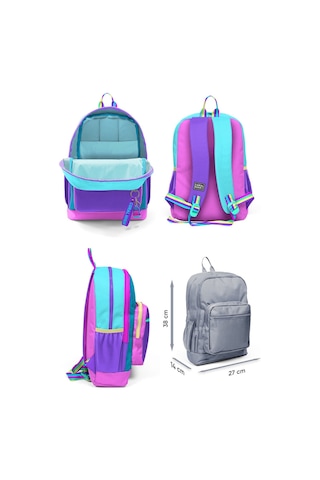 Coral High Dört Bölmeli Pembe Pastel Renkli İlkokul Sırt Çantası - Kız Çocuk