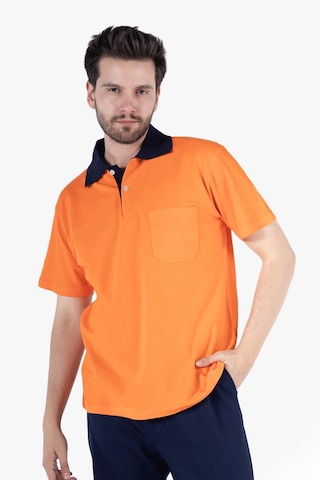 Yıldırımlar Polo Yaka T-shirt %100 Pamuk Cepli Turuncu