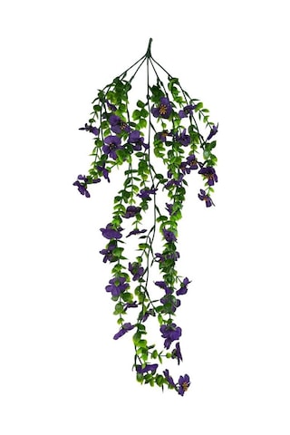 Yapay Çiçek Mor Sarkan Mineli Okaliptus Şimşir Yapay Sarmaşık 5dal 60cm Mor