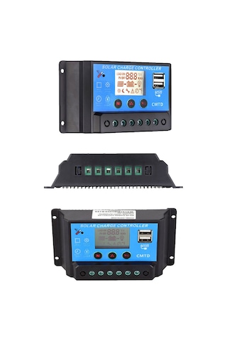 Shineyee 12/24v Lcd Ekranlı Çift Çıkışlı Solar Şarj Kontrol Cihazı - 20a Sıcaklık Kompanzasyonlu