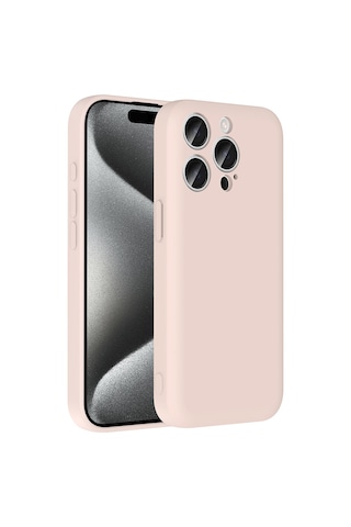Apple Uyumlu iPhone 15 Pro Max Kılıf Kamera Korumalı Kartlık Hazneli Zore Vitra Kapak Pembe