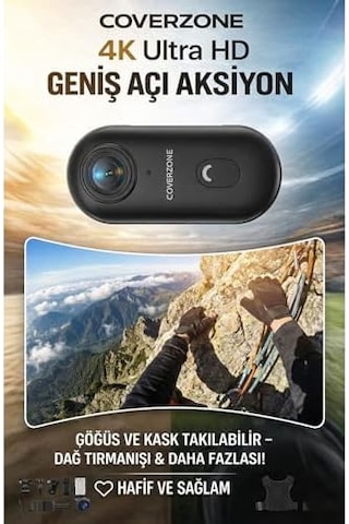 Göğüse Takılabilir Mıknatıslı Kolyeli 1080p Mini Geniş Açı Aksiyon Kamera Hafif Ve Kompakt Tasarım Spor, Koşu, Outdoor, Günlük Kullanım İçin Pov Kayıt Kamerası- Kask Kamera Siyah