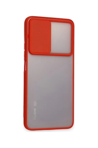 Newface - 590 - Xiaomi Redmi Note 11 Pro Plus 5g Kılıf Palm Buzlu Kamera Sürgülü Silikon - Csmo-tex - - Kırmızı