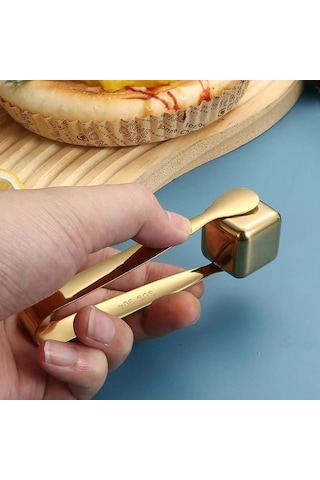 Perlotus 304 Çelik Mini Gold 11 Cm Buz Ve Şeker Maşası