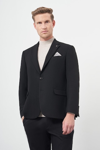 İmza Siyah Baskılı Gabardin Mono Yaka Tam Astar Çift Yırtmaç 2 Düğme 4 Drop Comfort Fit Classic Ceket 1002245157 Siyah