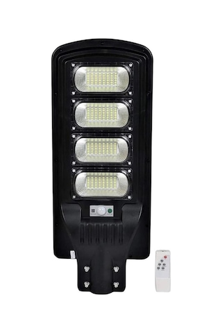 Hightek 300w Solar Sokak Lambası Hareket Sensörlü- Kumandalı Siyah