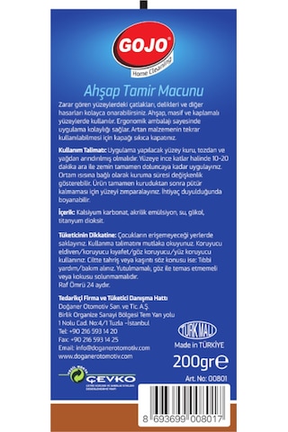 Gojo Ahşap Tamir Macunu 200 Gr 200 G