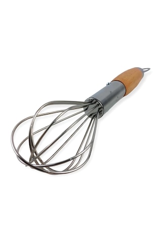 Dekorasyaa Ahşap Saplı Açacaklı Çırpıcı 304 Paslanmaz Çelik Yumurta Ve Sos Çırpıcı Çırpma Teli 31cm Çelik