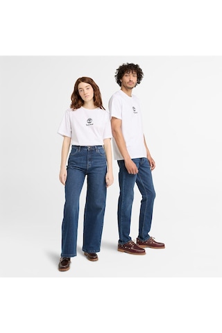 Timberland Print Stack Logo Short Sleeve Tee Erkek Tişört Tb0a6wwt1001 Beyaz