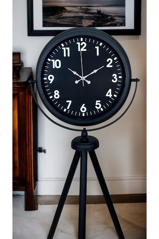 Siyah Asil Standart Stil Tripod Ayaklı Saat Çok Renkli