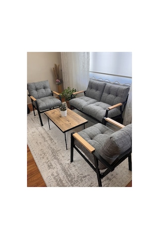 Gökçe,balkon, Bahçe,teras,cafe - Salon - Metal Kanepe Koltuk Takımı - 2+1+1 + Sehpa
