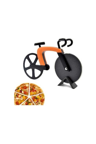 Ulzyvf Çift Tekerlekli Paslanmaz Çelik Pizza Bıçağı - Dekoratif Bisiklet Tasarımı, Pratik Diğer