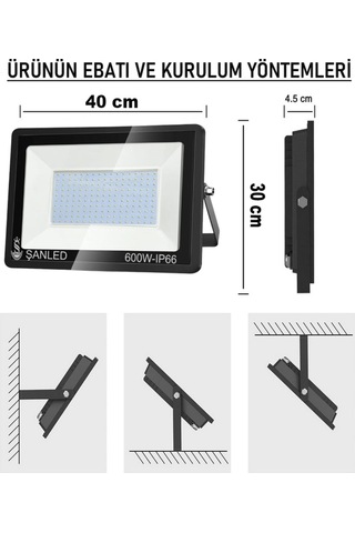 Şanled 500w 30.000 Lümen 6500k Beyaz Işık Smd Led Projektör Tekli