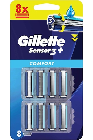 Gillette Sensor3+ Comfort 8'li Yedek Bıçak Başlığı
