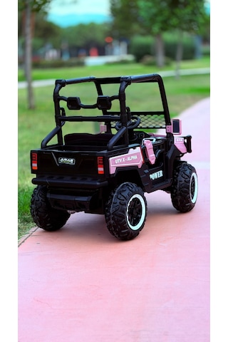 Utv X Alpha 24 Volt 4 Çekerli 800 Watt Akülü Araba Eva Teker Açık Pembe