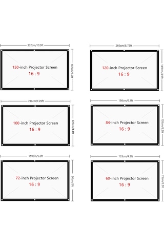 Springsun 60 İnç 16:9 Poliester Taşınabilir Katlanabilir Projeksiyon Perdesi