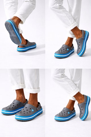 Crocs Unisex Crocband Classic Unisex Terlik Sandalet Gri Beyaz Siyah