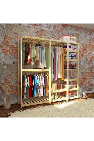 Need - Açık Ahşap Elbise Dolabı