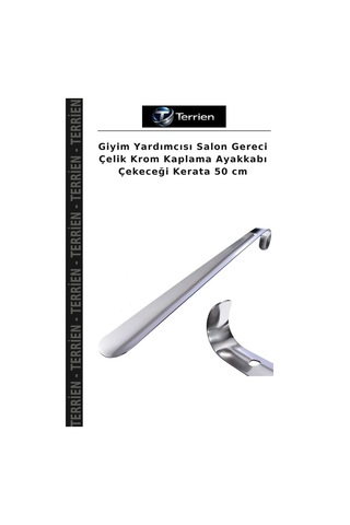 Terrien Giyim Yardımcısı Salon Gereci Çelik Krom Kaplama Ayakkabı Çekeceği Kerata 50 Cm