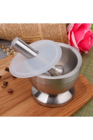 Primepickings Mutfak Paslanmaz Çelik Sarımsaklı Gıda Havanda, Küçük Boyut, Kapaklı Diğer