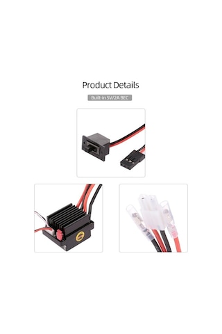 Bloomnest 1:10 Ölçekli Rc Araba/tekne İçin 5v/2a Bec'li 320a 2-3s Fırçalı Esc Hız Kontrol Cihazı
