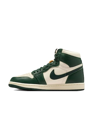 Nike Air Jordan 1 Retro High Og Unisex Sneaker Hakiki Deri Bilekli Günlük Spor Ayakkabı Beyaz-yeşil Yeşil-beyaz