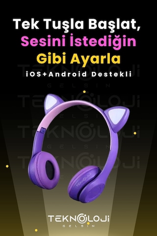 Teknoloji Gelsin P47M Bluetooth 5.4 Kedi Kulaklık