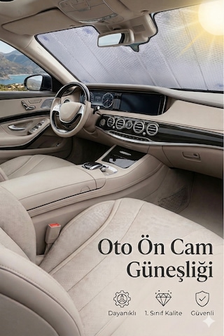 Oto Araç Araba Ön Cam Güneşliği Metalize Standart Boy