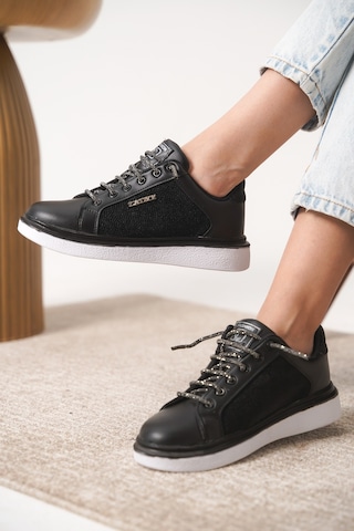 Garantili D0703 Günlük Ortopedik Kadın Sneaker Spor Ayakkabı Siyah