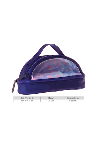 Kaukko Navy Blue Lightning Parlak Kumaş Detaylı Lacivert - Pembe Kız Çocuk Kalem Çantası/kalemlik - K1866 Çok Renkli