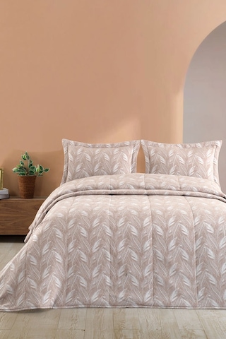 Elart Stil Yatak Örtüsü Elyaflı 270x260 Cm Bej Bej