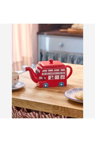 Kırmızı Stoneware Otobüs Formlu Demlik 1000 Ml