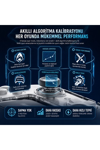 Beitong KP50 Hall Effect LCD Ekranlı Kablosuz Beyaz Gamepad