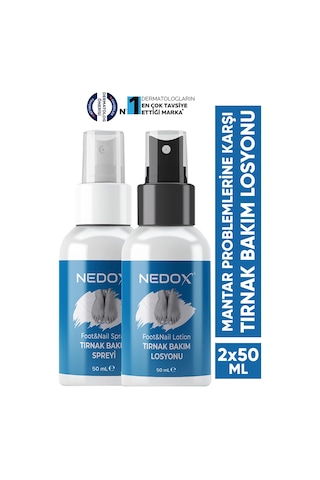 Nedox El Ayak ve Tırnak Mantarları için Pratik Bakım Sprey ve Losyon Seti 2 x 50 ML