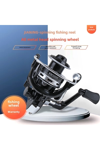 Springsun Tam Metal Kafa Ve Bobinli Km5000 Siyah Spinning Makinesi - Deniz Kamışı İçin Dayanıklı Balık Makinesi Toptan 50 Adet