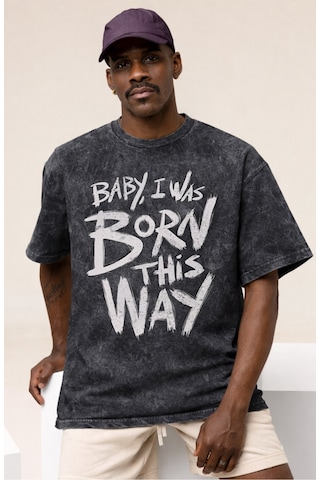 Sevbano Baby I Was Born This Way Lady Gaga Şarkıcı Baskılı Unisex Oversiz Siyah