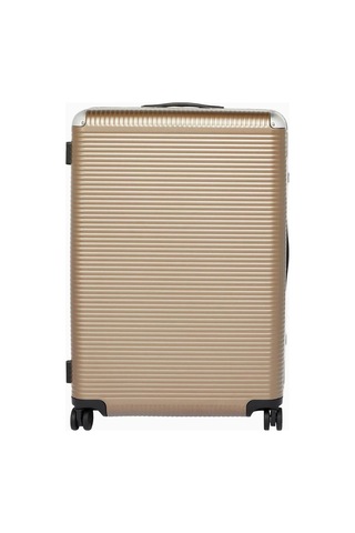 Fpm Milano Fpm Milano Bank Light Trunk On Wheels Büyük Boy, Deri Detaylı Tasarım Valiz Bavul & Valiz Bej