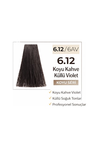 Dna Saç Boyası Kalıcı Prof Krem Boya Yoğun Pigment & Parlaklık 6.12 Koyu Kumral Küllü Viyole 100ml