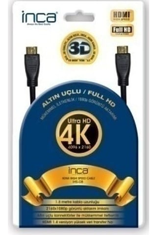 Inca Ihs-08 1.8M Altın Uçlu 4K Ultra Hd 3D Hdmi Kablo
