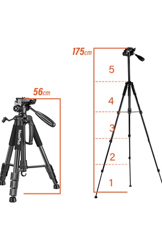 Tripod 175cm 3 Ayak Video Çekim Tripod Uzun Boy Sabitleyici