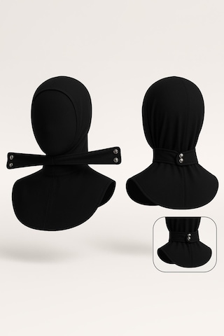 Remsa Mayo Çıtçıtlı Bone Yüzücü Eşarp Bone Havuz Deniz Bonesi Rbe-02 Siyah Siyah