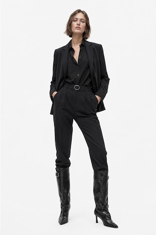 Luvi Shoes Marcella Siyah Kemerli Kadın İnce Topuklu Çizme