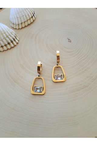 Dali Shop Sallantılı Zirkon Taşlı Çelik Küpe