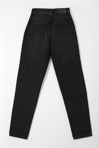Bluew White Kadın Yüksek Bel Slim Fit %100 Pamuk Antrasit Jean Pantolon