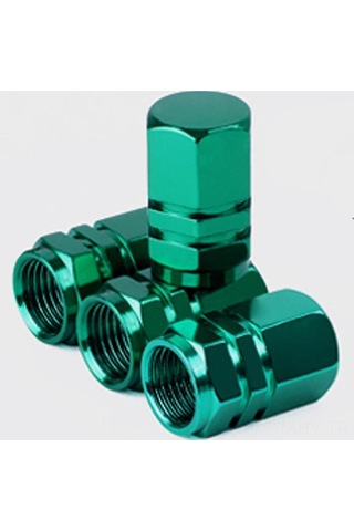 Monyee 4 Adet Yeşil Alüminyum Lastik Valf Kapağı - Araba Moto Bisiklet Uyumlu - Toz Ve Hava İçin Koruyucu Kapaklar - 17mm Uzunluk - 10mm Hex - Kauçuk Conta İçli