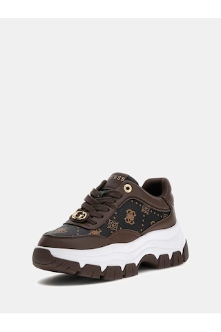 Guess Berrett 4g Ve Peony Logolu Kadın Sneaker Ayakkabı Flfbrtpel12 Kahverengi