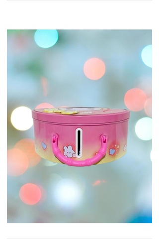 Şifreli Çocuk Metal Kumbara Açık Pembe